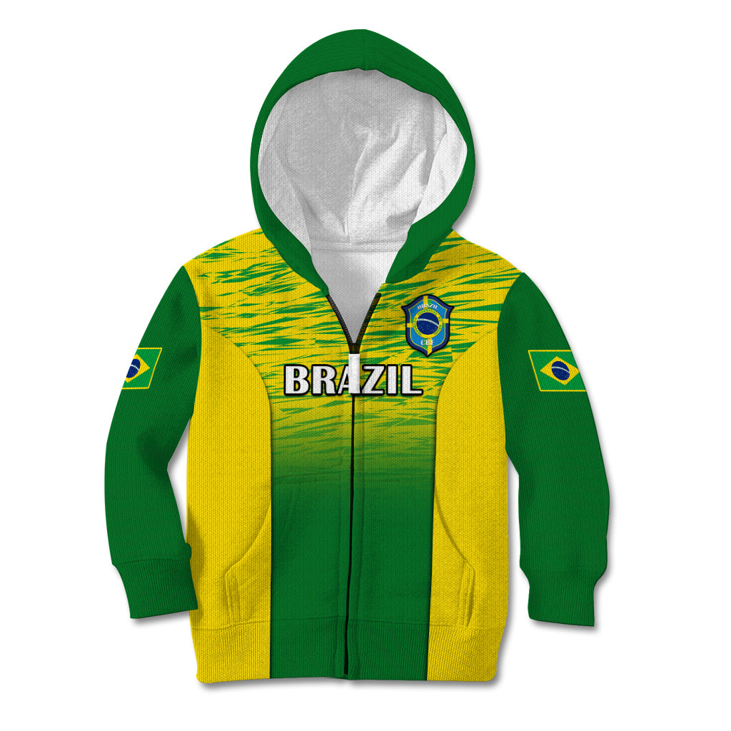 Brazil Football Kid Hoodie 2023 World Cup Go Selecao Gradient Style - Wonder Print Shop