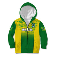 Brazil Football Kid Hoodie 2023 World Cup Go Selecao Gradient Style - Wonder Print Shop