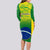 Brazil Football Long Sleeve Bodycon Dress 2023 World Cup Go Selecao Gradient Style - Wonder Print Shop
