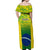 Brazil Football Off Shoulder Maxi Dress 2023 World Cup Go Selecao Gradient Style - Wonder Print Shop