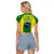 Brazil Football Raglan Cropped T Shirt 2023 World Cup Go Selecao Gradient Style - Wonder Print Shop