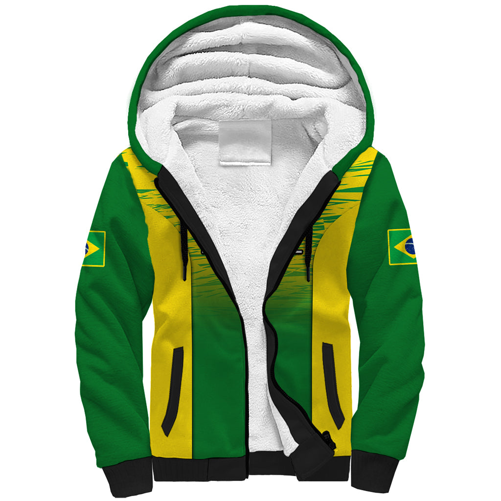 Brazil Football Sherpa Hoodie 2023 World Cup Go Selecao Gradient Style - Wonder Print Shop