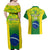 Custom Brazil Football Couples Matching Off Shoulder Maxi Dress and Hawaiian Shirt 2023 World Cup Go Selecao Gradient Style - Wonder Print Shop
