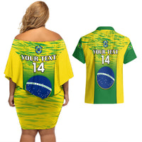 Brazil gradient off-shoulder back dress with matching shirt back print, YOUR TEXT 14