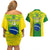 Custom Brazil Football Couples Matching Off Shoulder Short Dress and Hawaiian Shirt 2023 World Cup Go Selecao Gradient Style - Wonder Print Shop