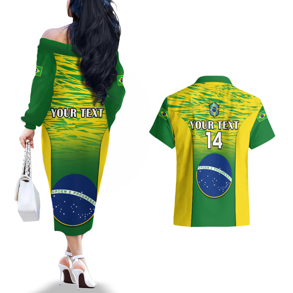 Back view Brazil gradient dress and matching shirt, 'YOUR TEXT' and 14