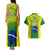 Custom Brazil Football Couples Matching Tank Maxi Dress And Hawaiian Shirt 2023 World Cup Go Selecao Gradient Style - Wonder Print Shop