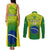 Custom Brazil Football Couples Matching Tank Maxi Dress and Long Sleeve Button Shirts 2023 World Cup Go Selecao Gradient Style - Wonder Print Shop