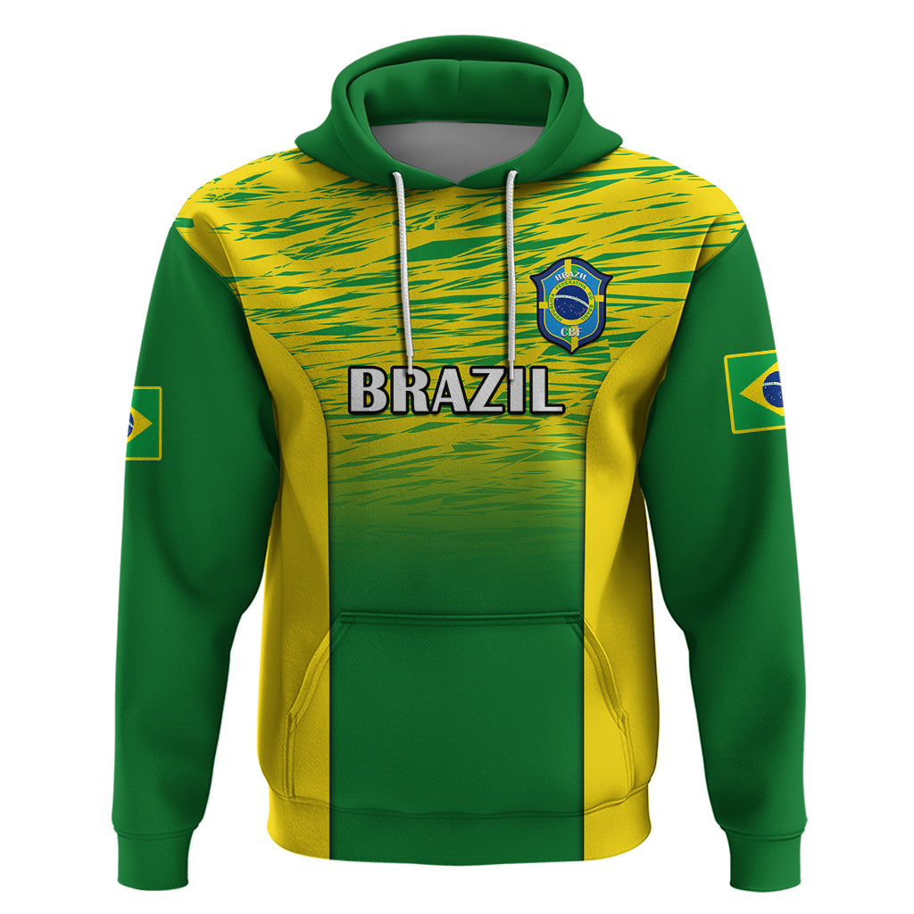 Custom Brazil Football Hoodie 2023 World Cup Go Selecao Gradient Style - Wonder Print Shop