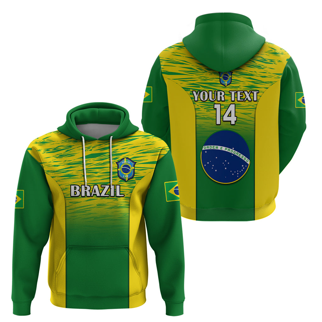 Custom Brazil Football Hoodie 2023 World Cup Go Selecao Gradient Style - Wonder Print Shop