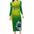 Custom Brazil Football Long Sleeve Bodycon Dress 2023 World Cup Go Selecao Gradient Style - Wonder Print Shop
