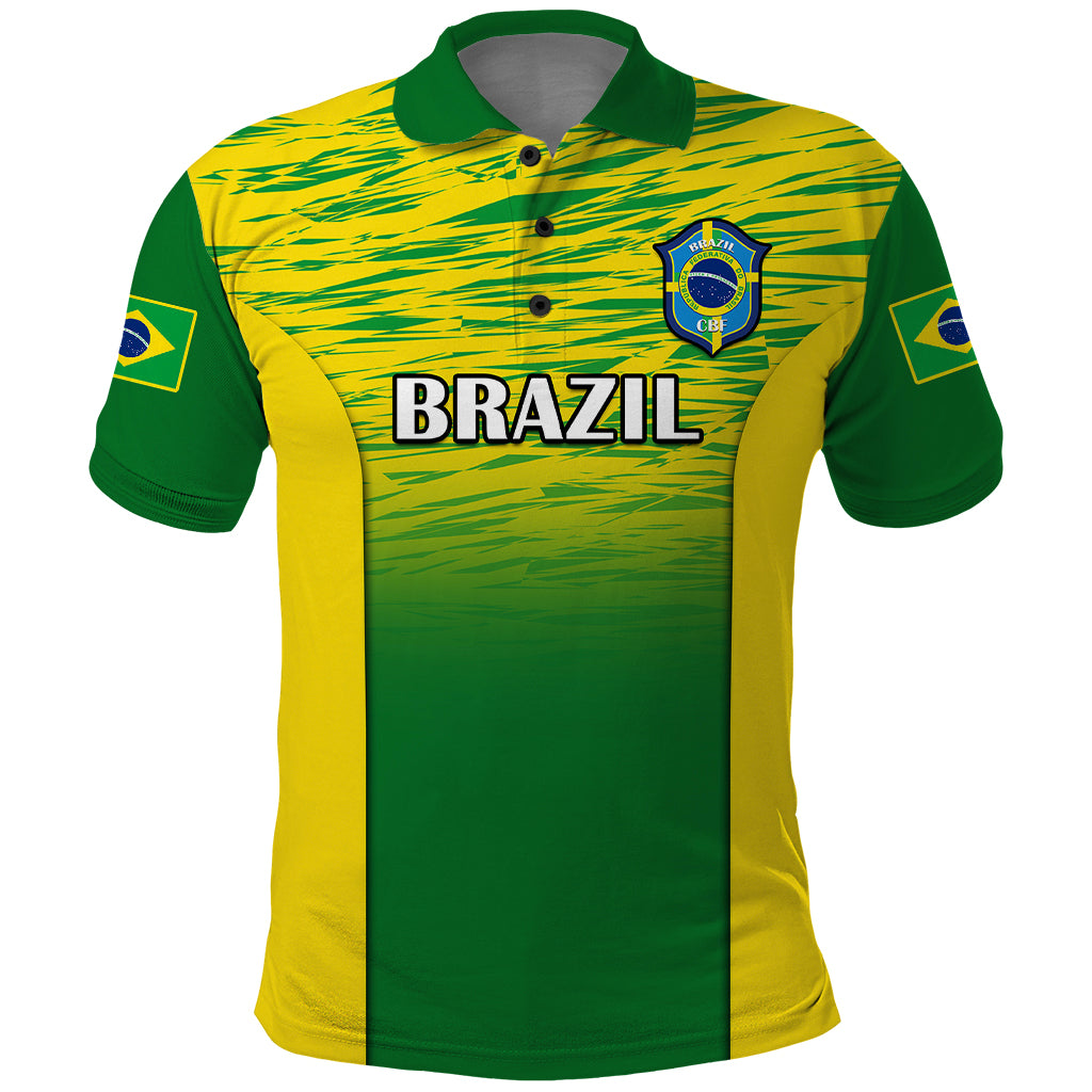 Custom Brazil Football Polo Shirt 2023 World Cup Go Selecao Gradient Style - Wonder Print Shop