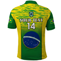 Custom Brazil Football Polo Shirt 2023 World Cup Go Selecao Gradient Style - Wonder Print Shop