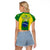 Custom Brazil Football Raglan Cropped T Shirt 2023 World Cup Go Selecao Gradient Style - Wonder Print Shop