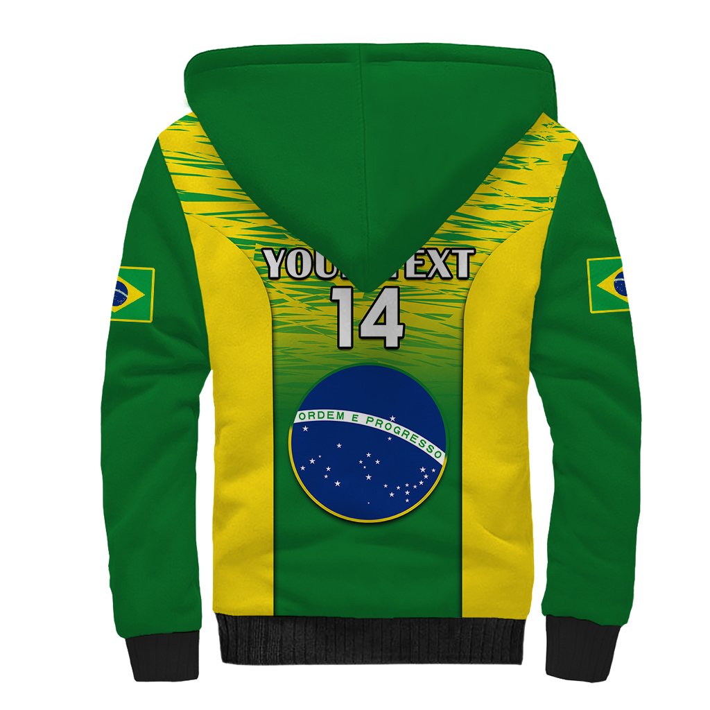 Custom Brazil Football Sherpa Hoodie 2023 World Cup Go Selecao Gradient Style - Wonder Print Shop