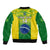Custom Brazil Football Sleeve Zip Bomber Jacket 2023 World Cup Go Selecao Gradient Style - Wonder Print Shop
