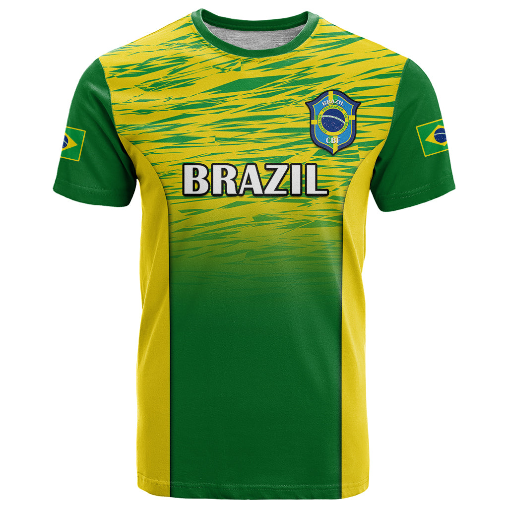 Custom Brazil Football T Shirt 2023 World Cup Go Selecao Gradient Style - Wonder Print Shop