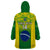 Custom Brazil Football Wearable Blanket Hoodie 2023 World Cup Go Selecao Gradient Style - Wonder Print Shop