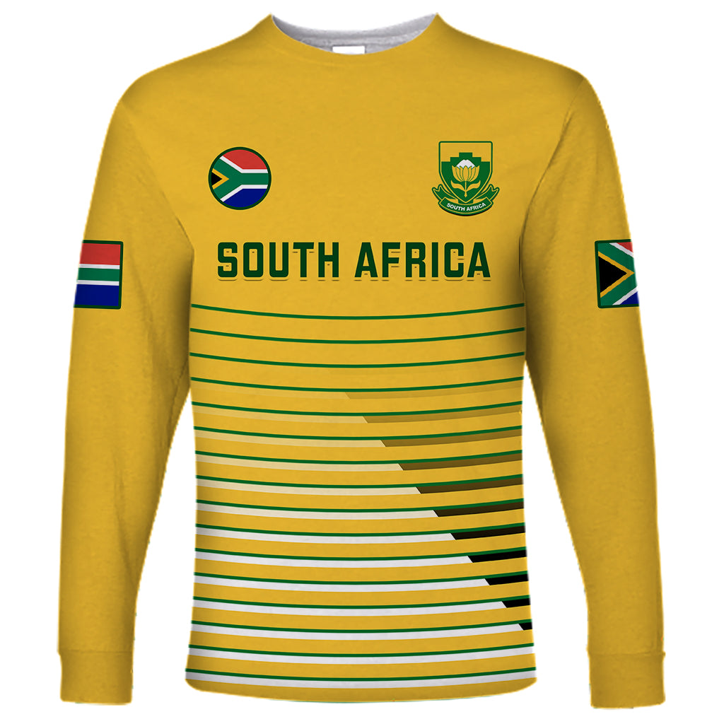 South Africa Soccer Long Sleeve Shirt 2023 World Cup Go Banyana Banyana Yellow - Wonder Print Shop