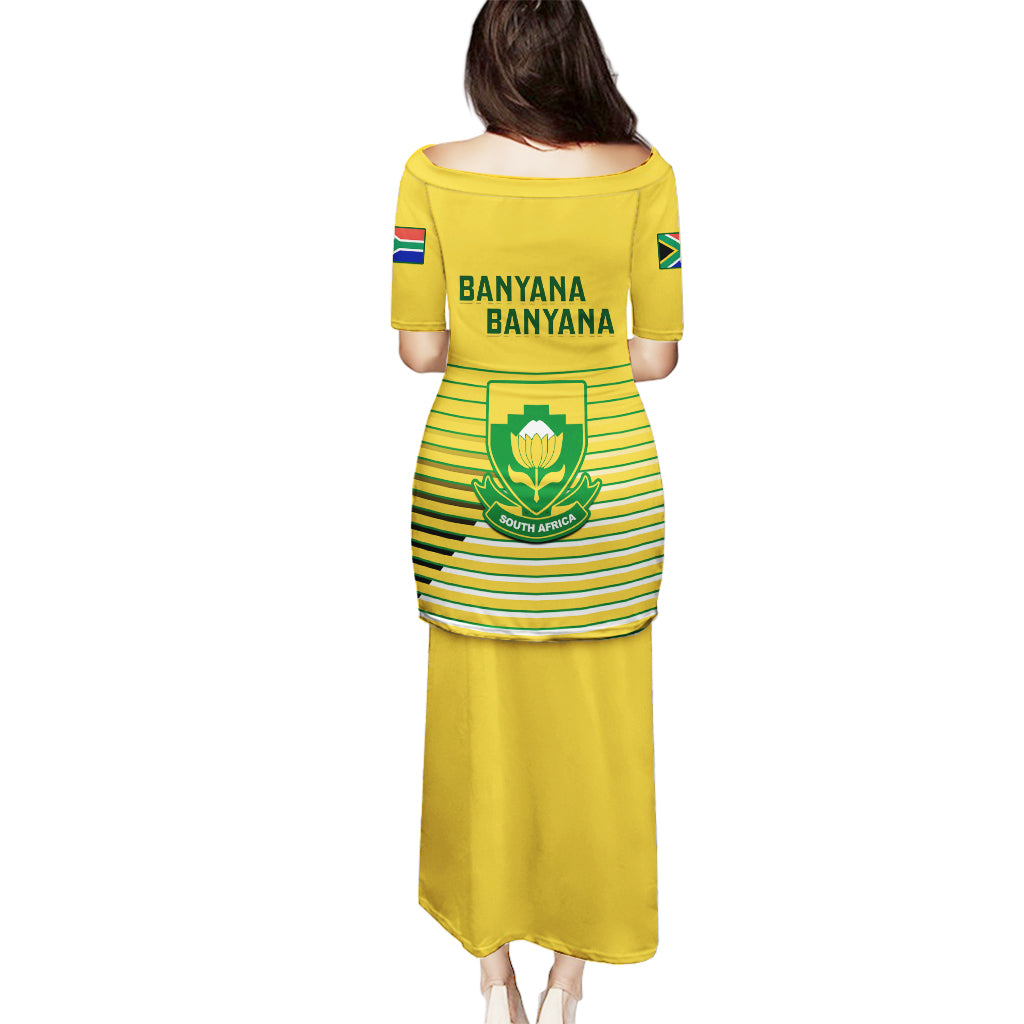 South Africa Soccer Puletasi 2023 World Cup Go Banyana Banyana Yellow - Wonder Print Shop