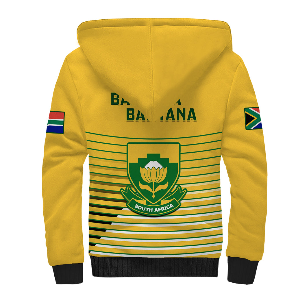 South Africa Soccer Sherpa Hoodie 2023 World Cup Go Banyana Banyana Yellow - Wonder Print Shop