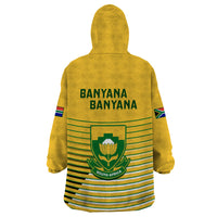 South Africa Soccer Wearable Blanket Hoodie 2023 World Cup Go Banyana Banyana Yellow - Wonder Print Shop