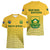 South Africa Soccer Women V Neck T Shirt 2023 World Cup Go Banyana Banyana Yellow - Wonder Print Shop