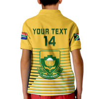 Custom South Africa Soccer Kid Polo Shirt 2023 World Cup Go Banyana Banyana Yellow - Wonder Print Shop