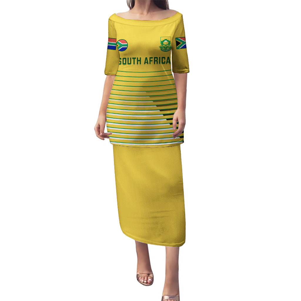 Custom South Africa Soccer Puletasi 2023 World Cup Go Banyana Banyana Yellow - Wonder Print Shop
