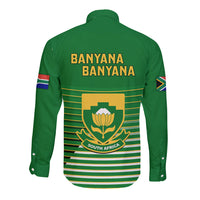 South Africa Soccer Long Sleeve Button Shirt 2023 World Cup Go Banyana Banyana Green - Wonder Print Shop