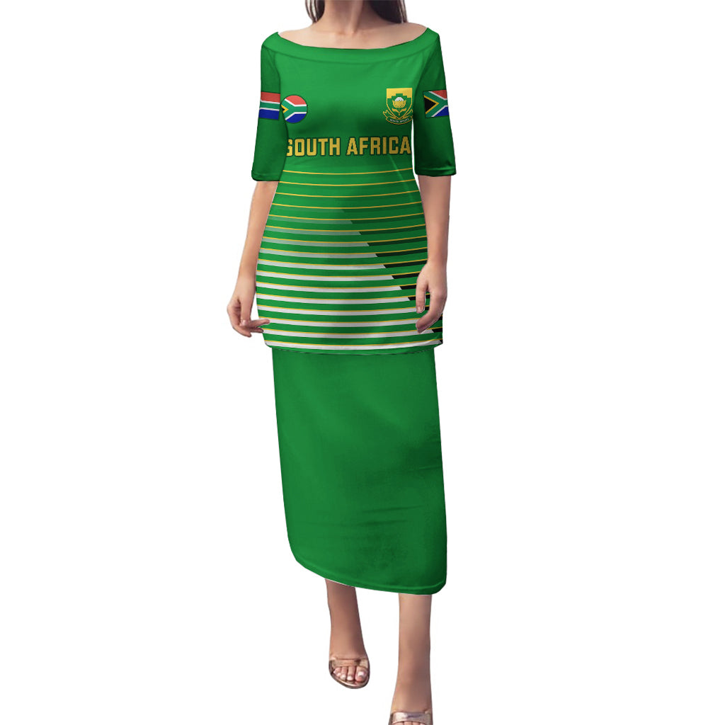 South Africa Soccer Puletasi 2023 World Cup Go Banyana Banyana Green - Wonder Print Shop