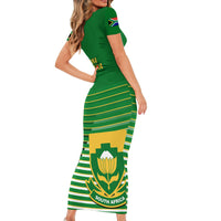 South Africa Soccer Short Sleeve Bodycon Dress 2023 World Cup Go Banyana Banyana Green - Wonder Print Shop