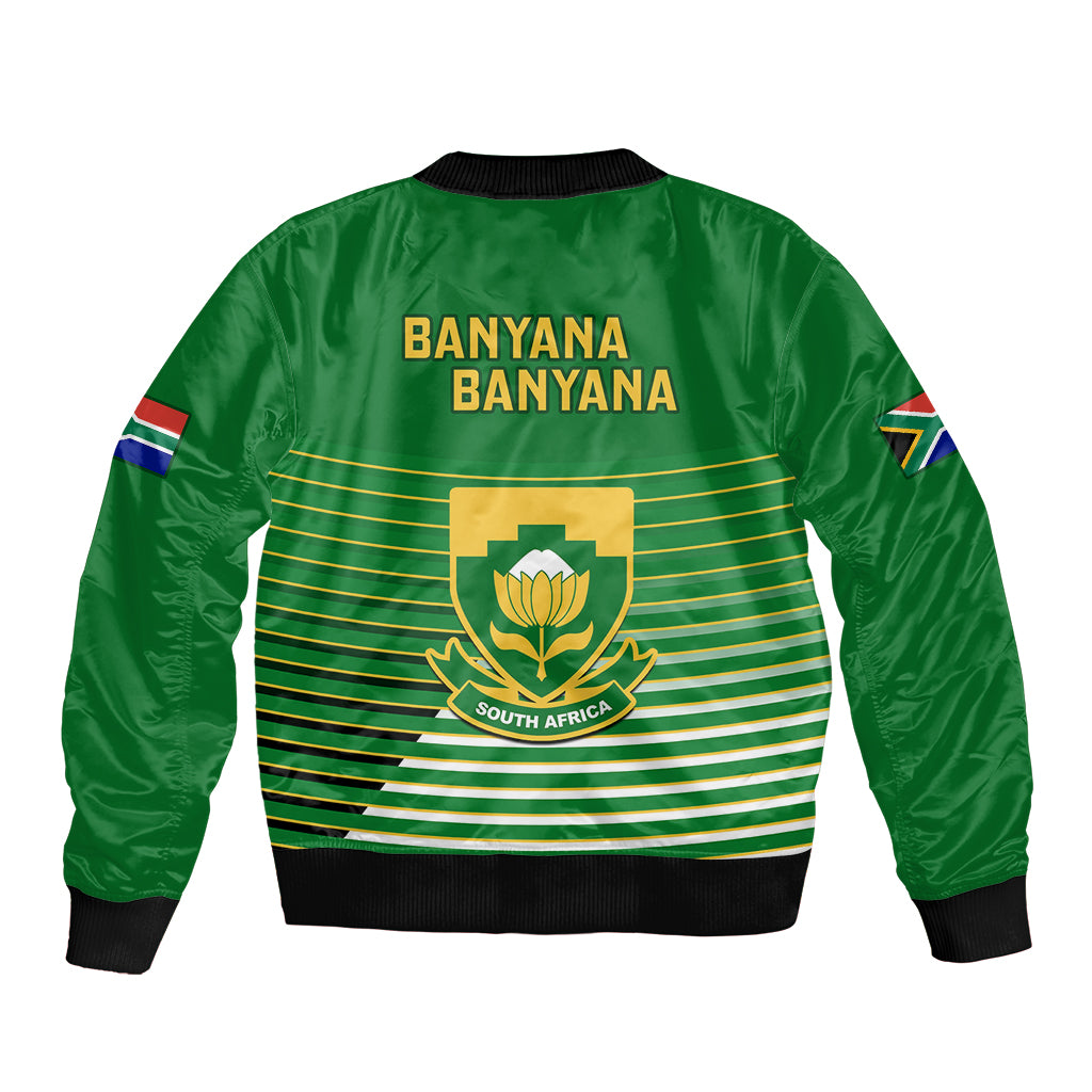 South Africa Soccer Sleeve Zip Bomber Jacket 2023 World Cup Go Banyana Banyana Green - Wonder Print Shop