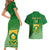 Custom South Africa Soccer Couples Matching Short Sleeve Bodycon Dress and Hawaiian Shirt 2023 World Cup Go Banyana Banyana Green - Wonder Print Shop