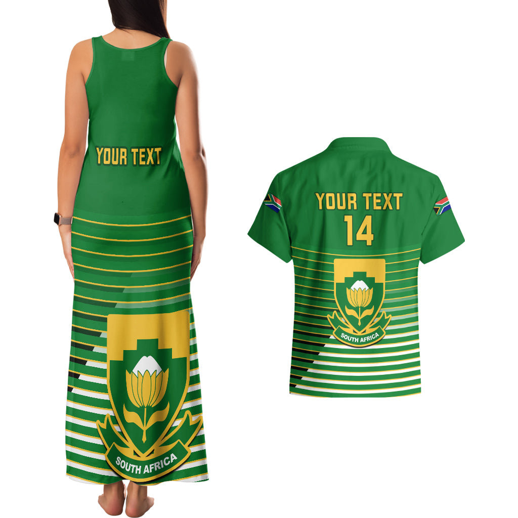 Custom South Africa Soccer Couples Matching Tank Maxi Dress And Hawaiian Shirt 2023 World Cup Go Banyana Banyana Green - Wonder Print Shop