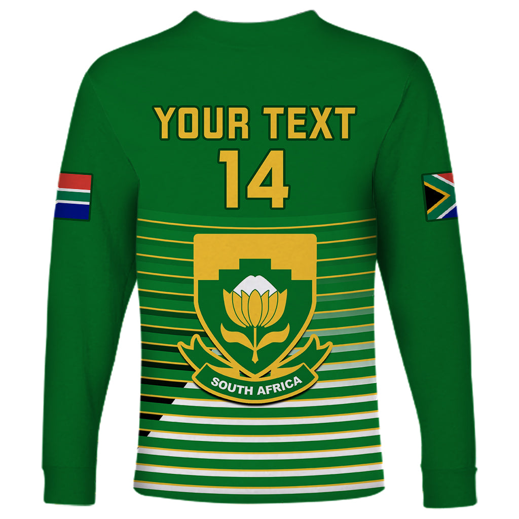 Custom South Africa Soccer Long Sleeve Shirt 2023 World Cup Go Banyana Banyana Green - Wonder Print Shop