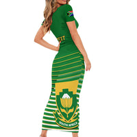 Custom South Africa Soccer Short Sleeve Bodycon Dress 2023 World Cup Go Banyana Banyana Green - Wonder Print Shop