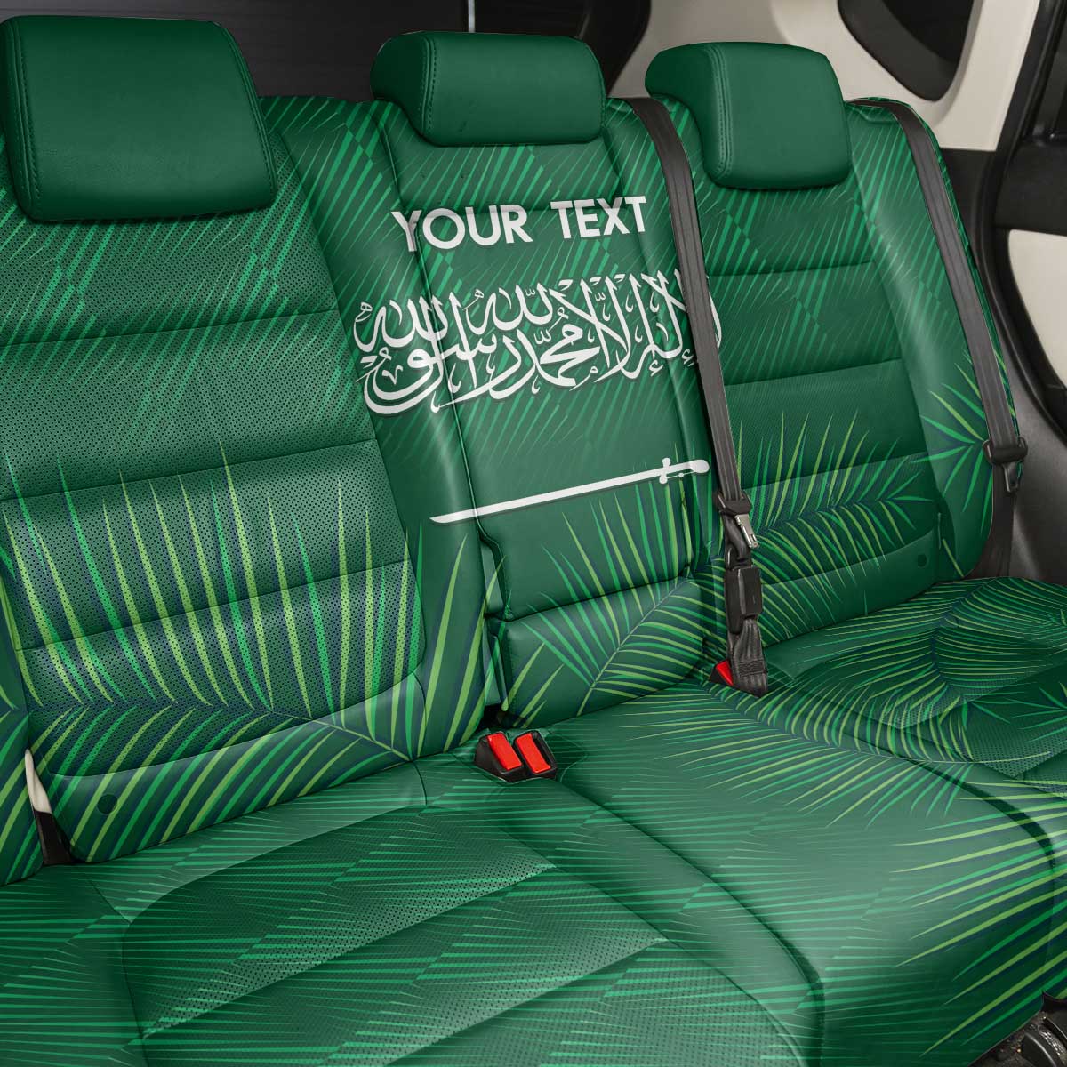 Custom Saudi Arabia Football Back Car Seat Cover Go Green Falcons Sporty Style - Wonder Print Shop