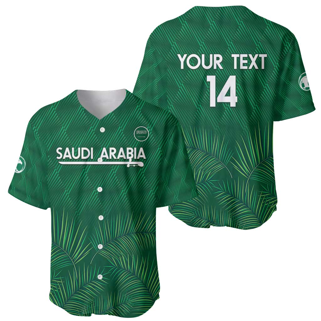 Custom Saudi Arabia Football Baseball Jersey Go Green Falcons Sporty Style - Wonder Print Shop