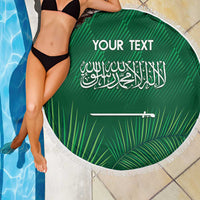 Custom Saudi Arabia Football Beach Blanket Go Green Falcons Sporty Style - Wonder Print Shop