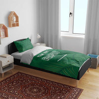 Custom Saudi Arabia Football Bedding Set Go Green Falcons Sporty Style - Wonder Print Shop