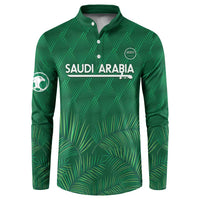 Custom Saudi Arabia Football Button Sweatshirt Go Green Falcons Sporty Style - Wonder Print Shop