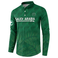 Custom Saudi Arabia Football Button Sweatshirt Go Green Falcons Sporty Style - Wonder Print Shop