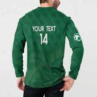 Custom Saudi Arabia Football Button Sweatshirt Go Green Falcons Sporty Style - Wonder Print Shop