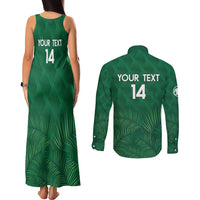 Custom Saudi Arabia Football Couples Matching Tank Maxi Dress and Long Sleeve Button Shirt Go Green Falcons Sporty Style - Wonder Print Shop