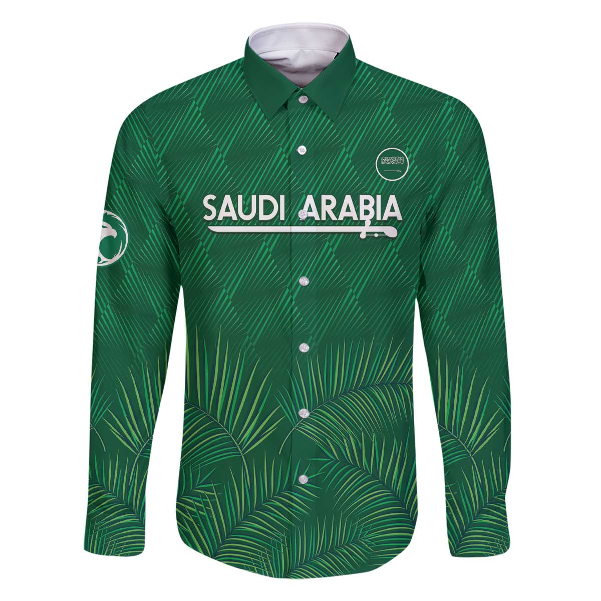 Custom Saudi Arabia Football Family Matching Off Shoulder Short Dress and Hawaiian Shirt Go Green Falcons Sporty Style - Wonder Print Shop