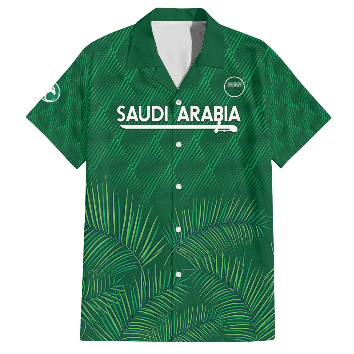 Custom Saudi Arabia Football Family Matching Puletasi and Hawaiian Shirt Go Green Falcons Sporty Style - Wonder Print Shop