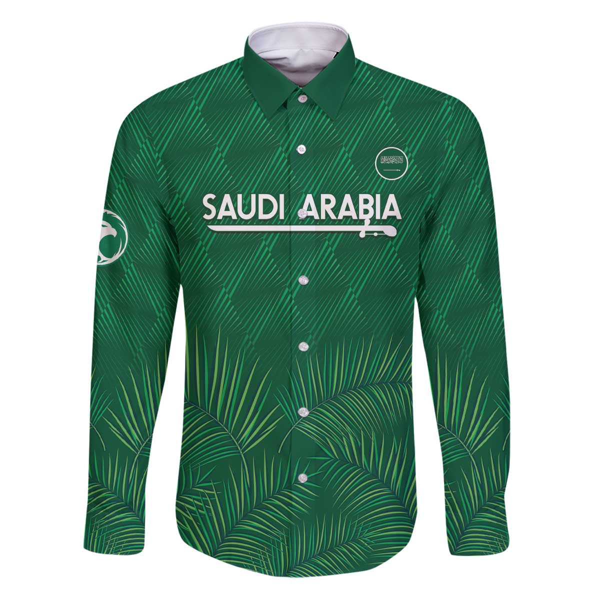 Custom Saudi Arabia Football Family Matching Puletasi and Hawaiian Shirt Go Green Falcons Sporty Style - Wonder Print Shop