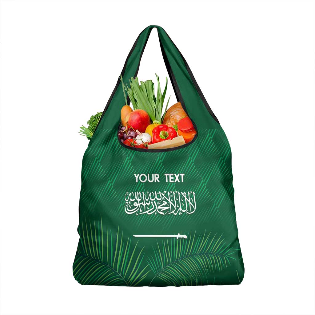 Custom Saudi Arabia Football Grocery Bag Go Green Falcons Sporty Style
