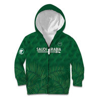 Custom Saudi Arabia Football Kid Hoodie Go Green Falcons Sporty Style - Wonder Print Shop